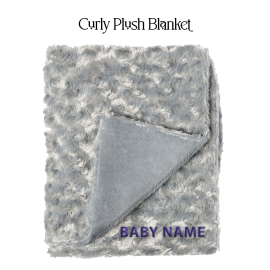 Embroidered Curly Plush Blanket