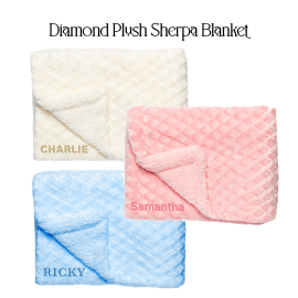 Embroidered Sherpa Blanket